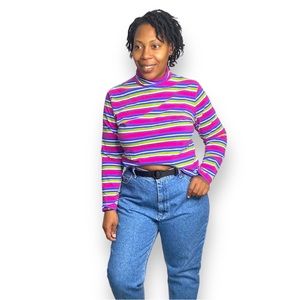 Chadwicks Multicolor Striped Long Sleeve Tee